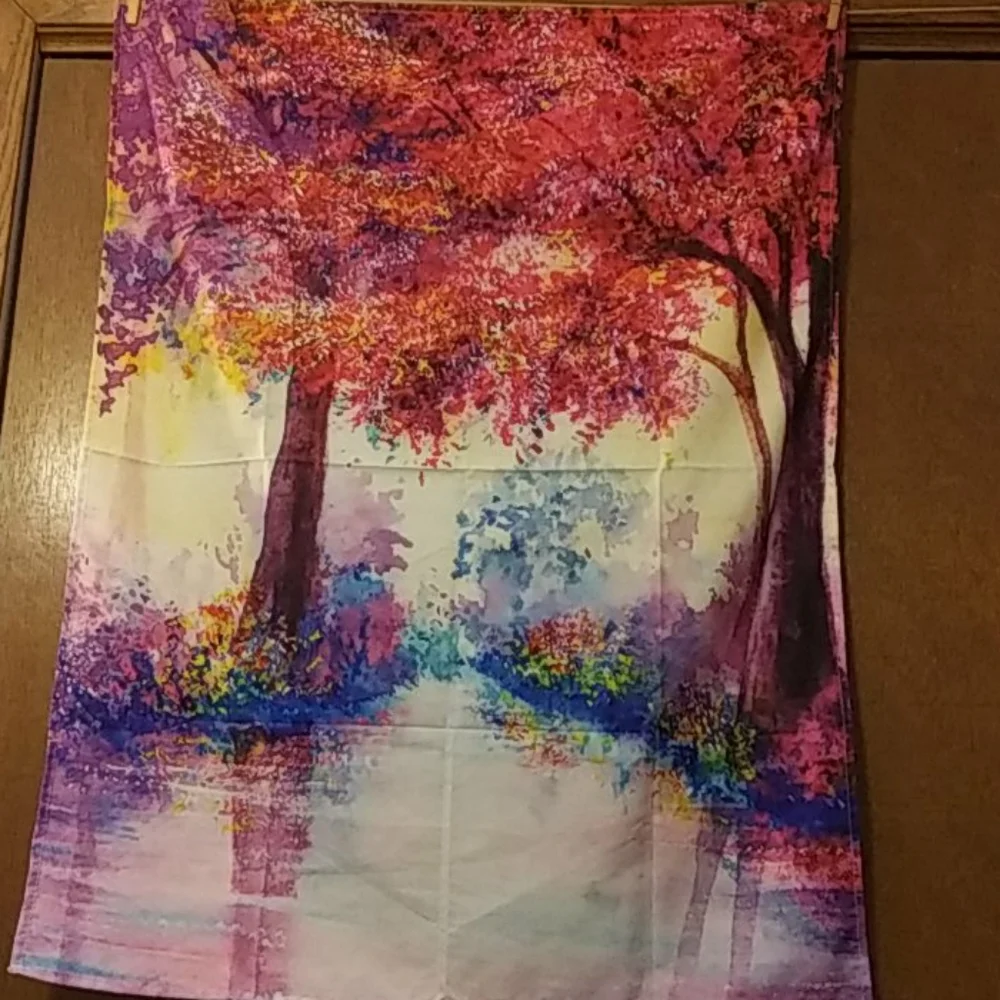 A walk in the Park Watercolor Wall Tapestry NEW